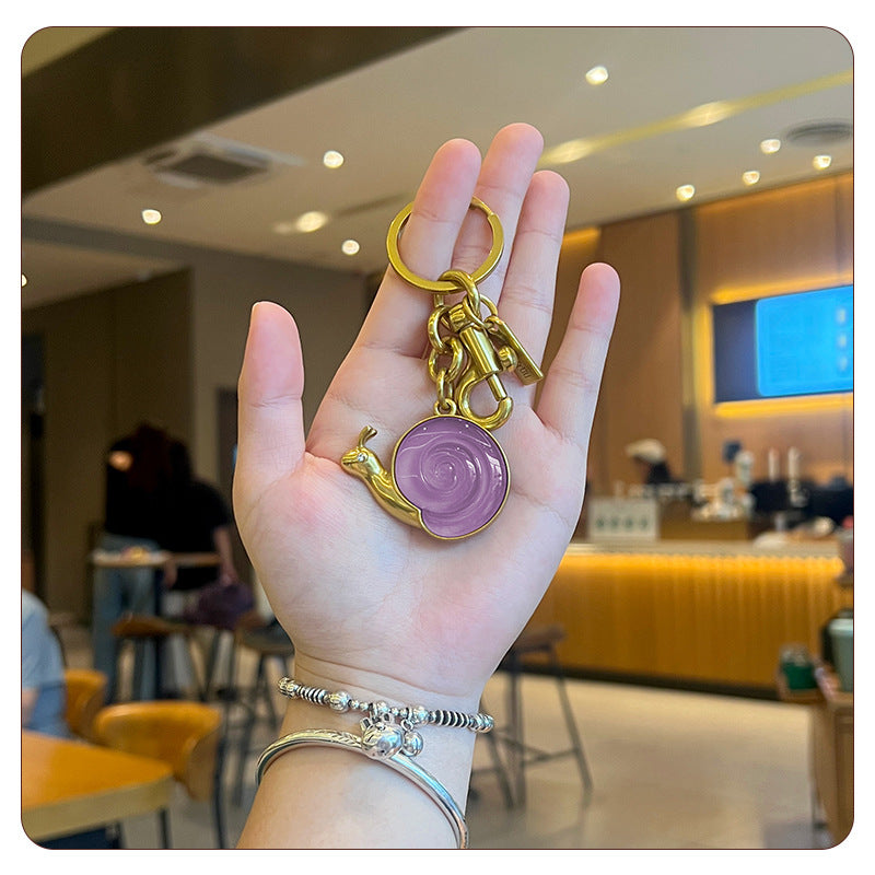 Snail Keychain for Women's Bags, Elegant Car Key Accessory, Perfect Valentine's Day Gift