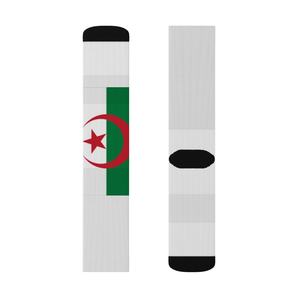 Algeria Flag Sublimation Socks — Patriotic Crew Socks with Red Star & Crescent