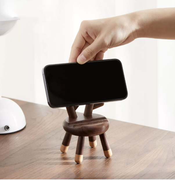 Cute and stylish cartoon deer antler stool phone holder for office use.
