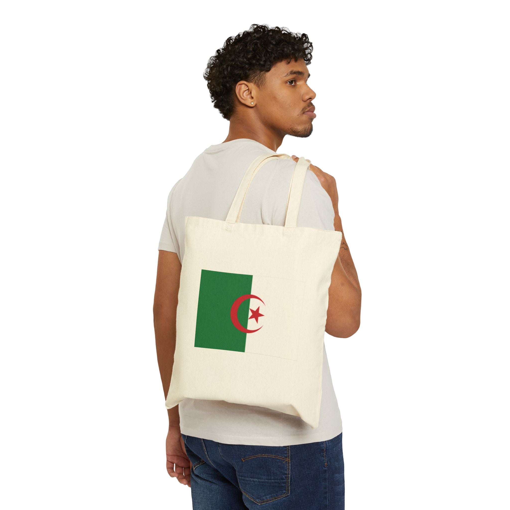 Algeria Flag Tote Bag – Cotton Canvas Eco Shopper