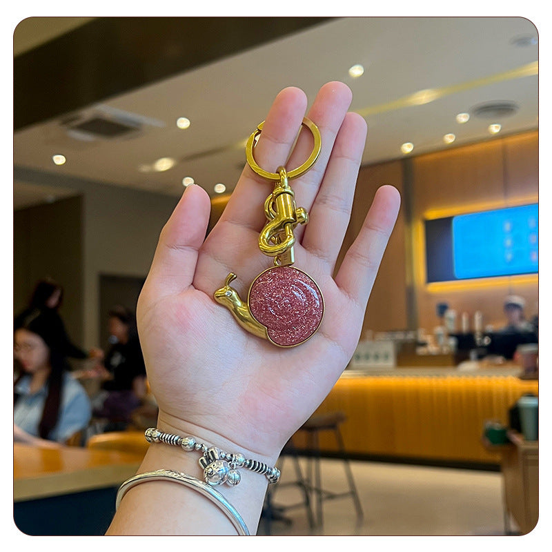 Snail Keychain for Women's Bags, Elegant Car Key Accessory, Perfect Valentine's Day Gift