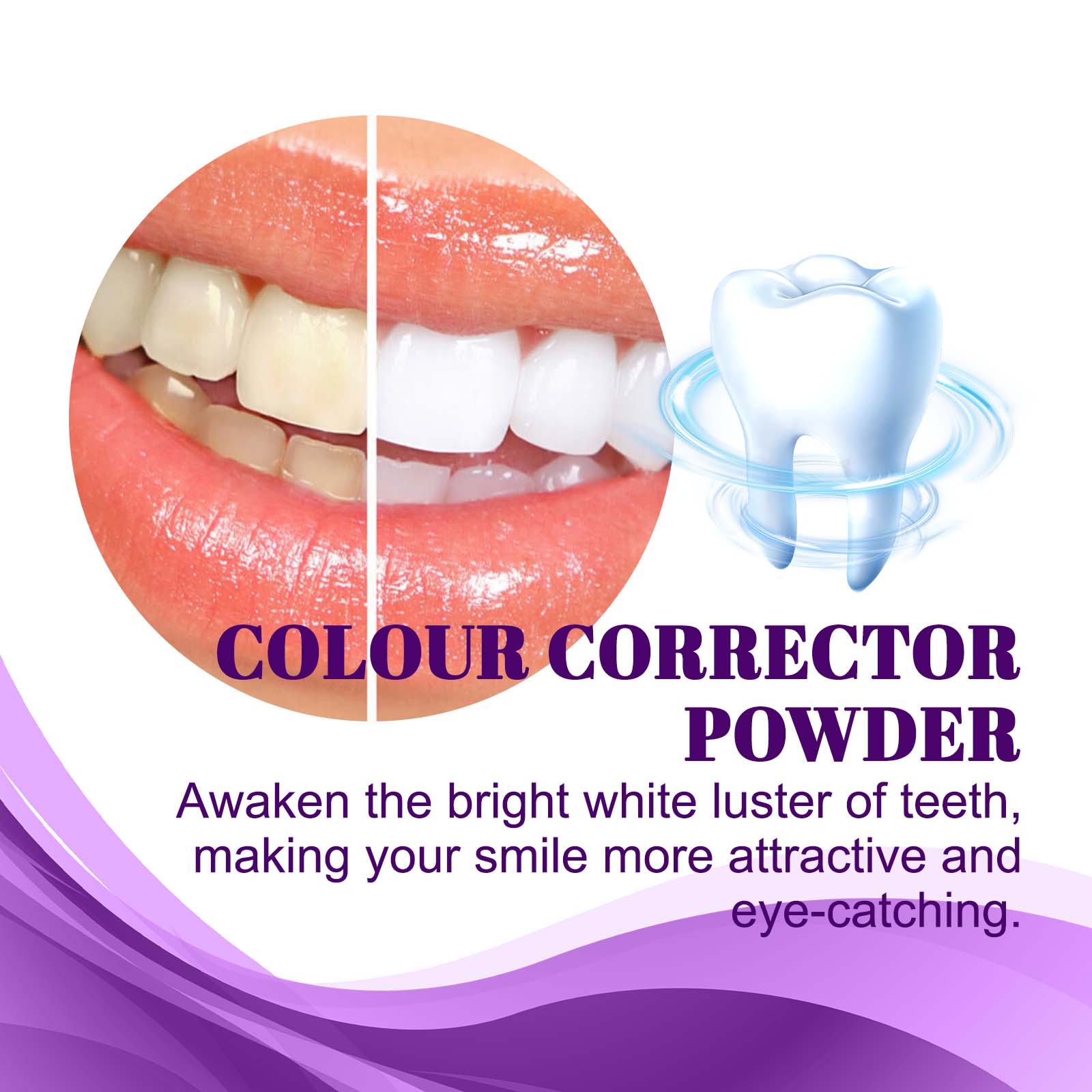 Purple Tooth Powder, Teeth Yellow Teeth Stains Tartar Cleaning Care Whitening Teeth Powder