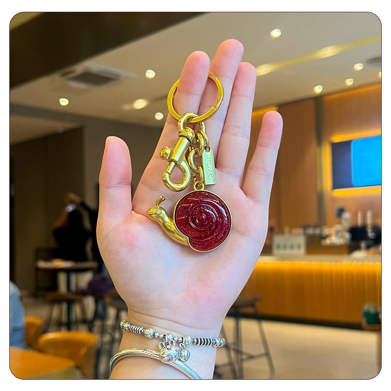Snail Keychain for Women's Bags, Elegant Car Key Accessory, Perfect Valentine's Day Gift
